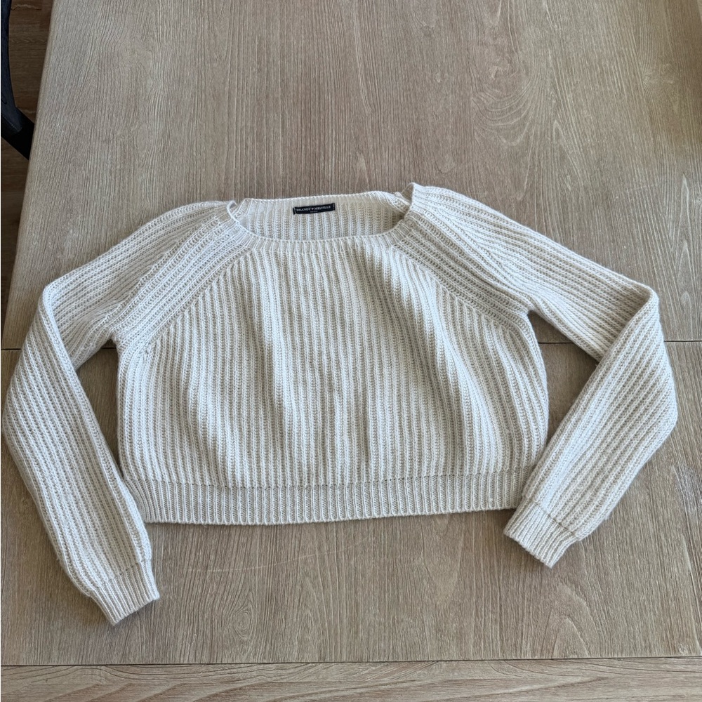 Brandy Melville Cream Ribbed Sweater